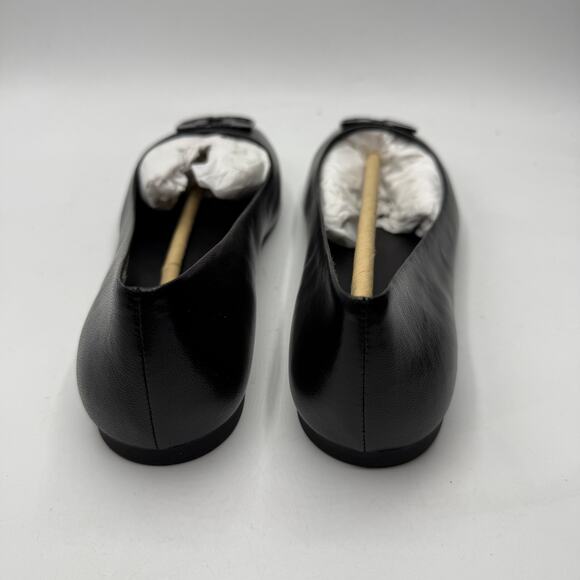 Tory Burch Calf Leather Georgia Ballet Flat Paris Goat Perfect Black Size 7 New - Picture 5 of 7
